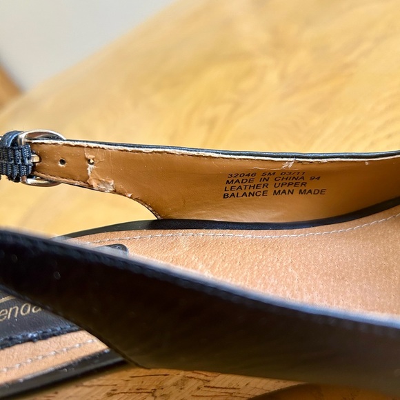 New Clarks Bendable Bow Black Leather Cork Wedge Slingback Sandals Size 5 - Picture 9 of 12